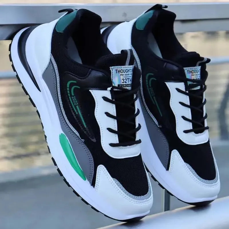 2026 Custom New Design Men's Sneakers Fashion Trend Sporty Walking Running Breathable Comfort Flexible Mesh Lining Lace-up Shoes