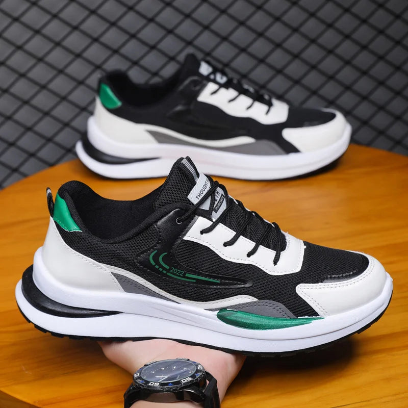 2026 Custom New Design Men's Sneakers Fashion Trend Sporty Walking Running Breathable Comfort Flexible Mesh Lining Lace-up Shoes
