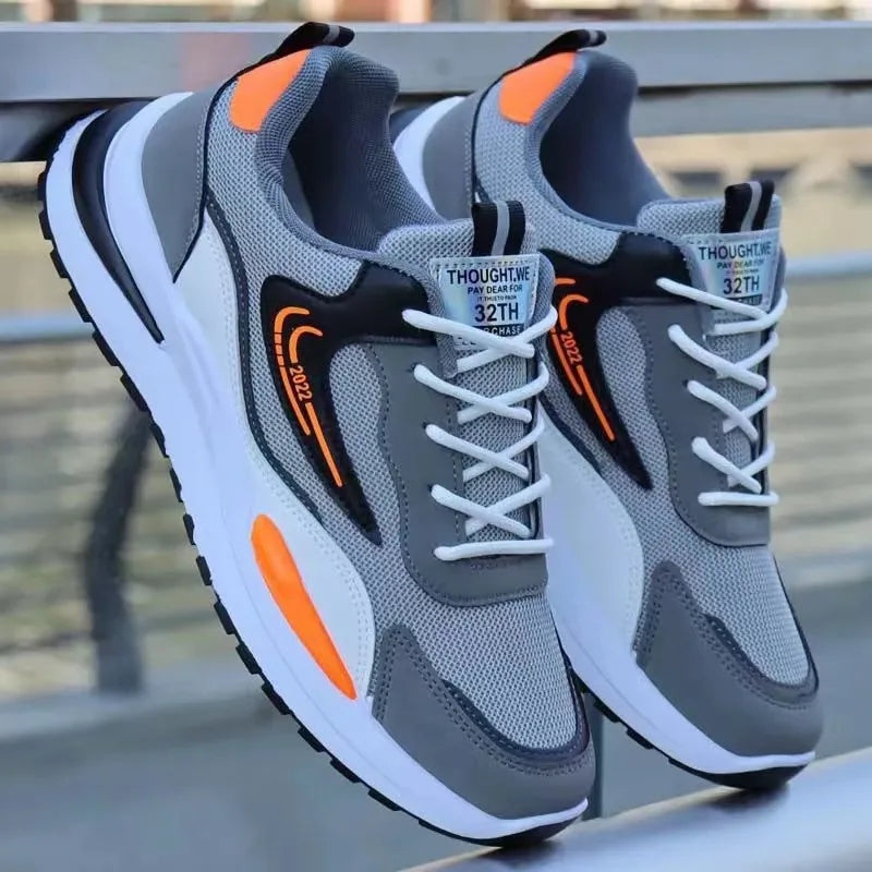 2026 Custom New Design Men's Sneakers Fashion Trend Sporty Walking Running Breathable Comfort Flexible Mesh Lining Lace-up Shoes