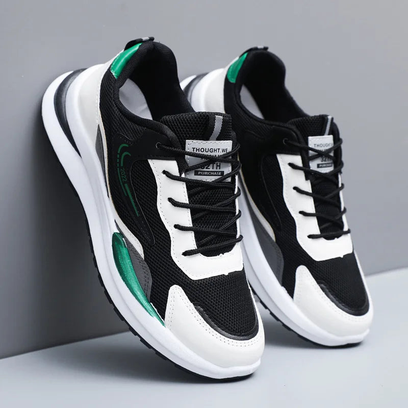2026 Custom New Design Men's Sneakers Fashion Trend Sporty Walking Running Breathable Comfort Flexible Mesh Lining Lace-up Shoes