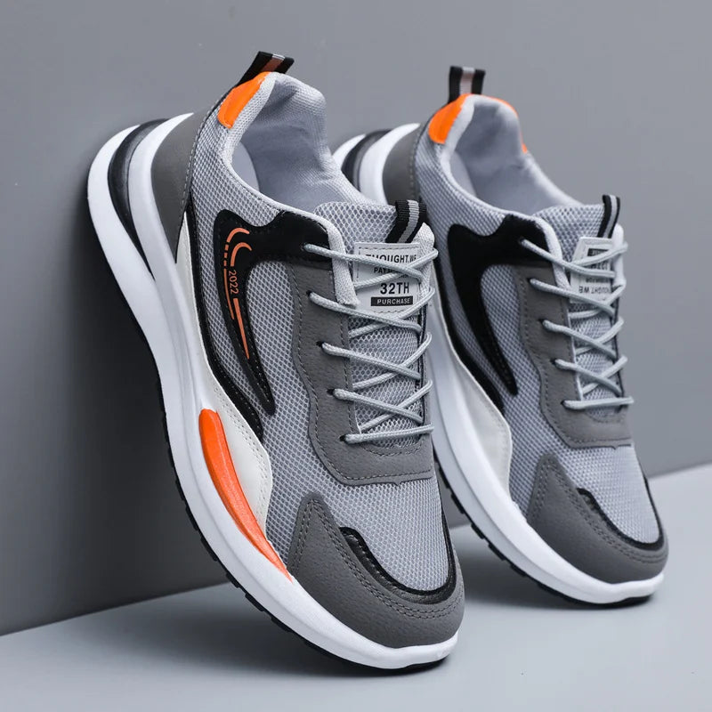 2026 Custom New Design Men's Sneakers Fashion Trend Sporty Walking Running Breathable Comfort Flexible Mesh Lining Lace-up Shoes