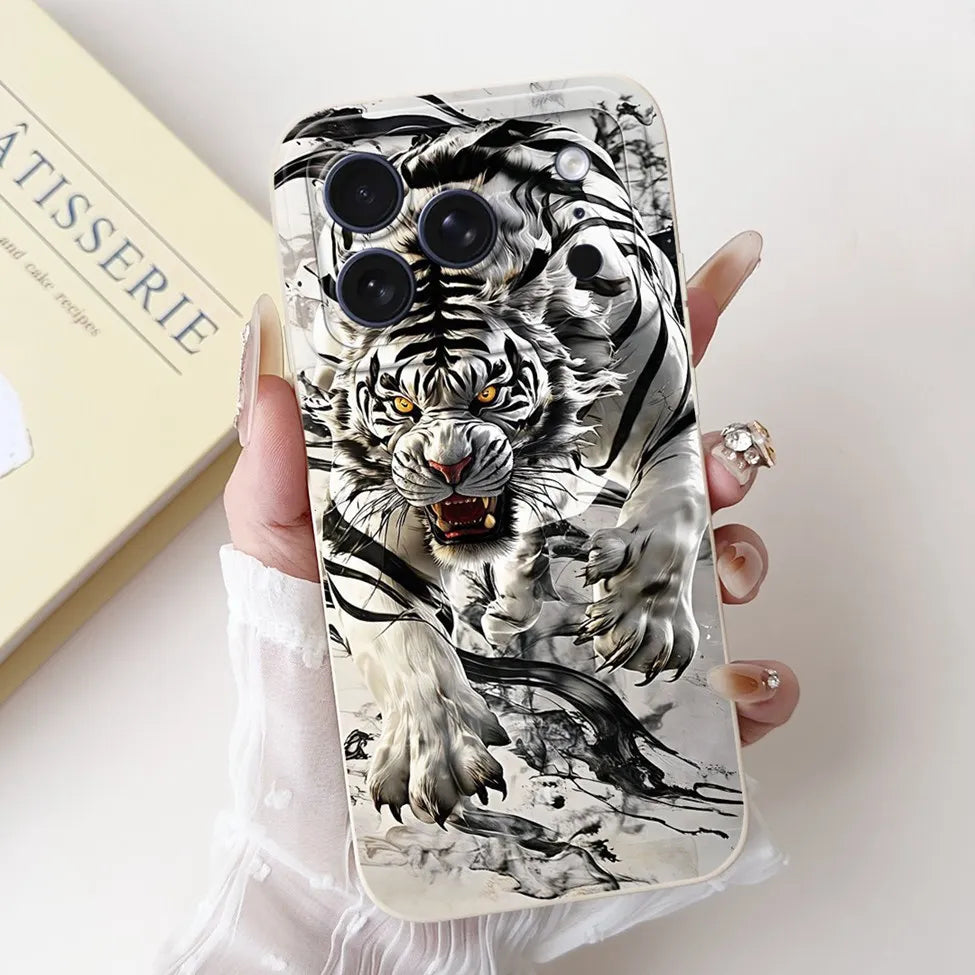 For iPhone 17 Pro Case Silicone Luxury Flowers Cute Kawaii Funny Painted Cover For iP 17 Pro Phone Case A3256 A3522 A3523 A3524
