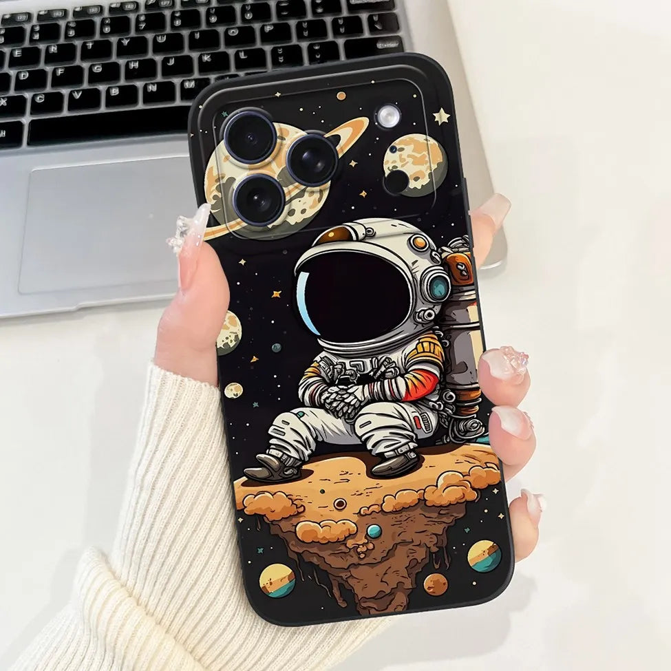 For iPhone 17 Pro Case Silicone Luxury Flowers Cute Kawaii Funny Painted Cover For iP 17 Pro Phone Case A3256 A3522 A3523 A3524