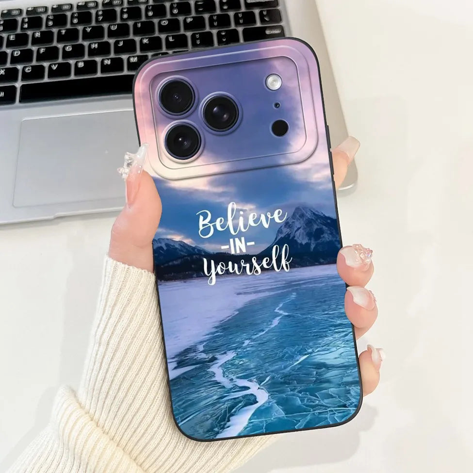 For iPhone 17 Pro Case Silicone Luxury Flowers Cute Kawaii Funny Painted Cover For iP 17 Pro Phone Case A3256 A3522 A3523 A3524