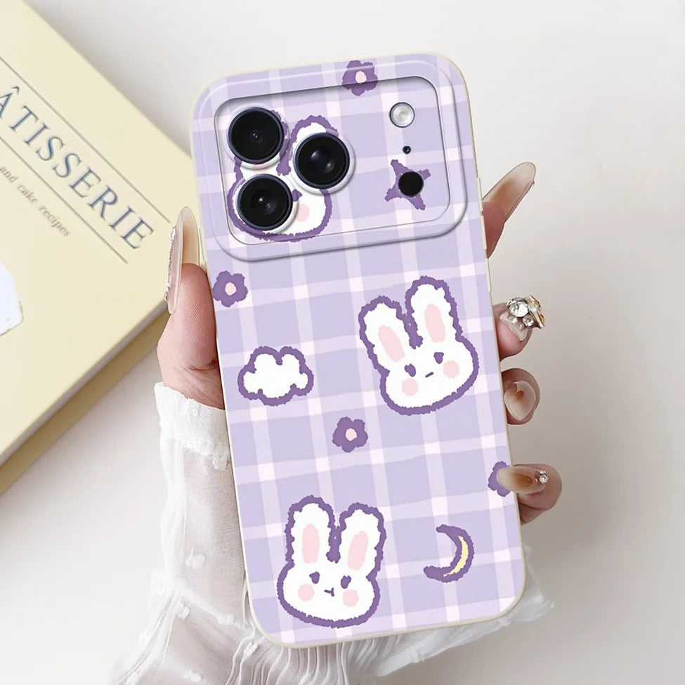 For iPhone 17 Pro Case Silicone Luxury Flowers Cute Kawaii Funny Painted Cover For iP 17 Pro Phone Case A3256 A3522 A3523 A3524