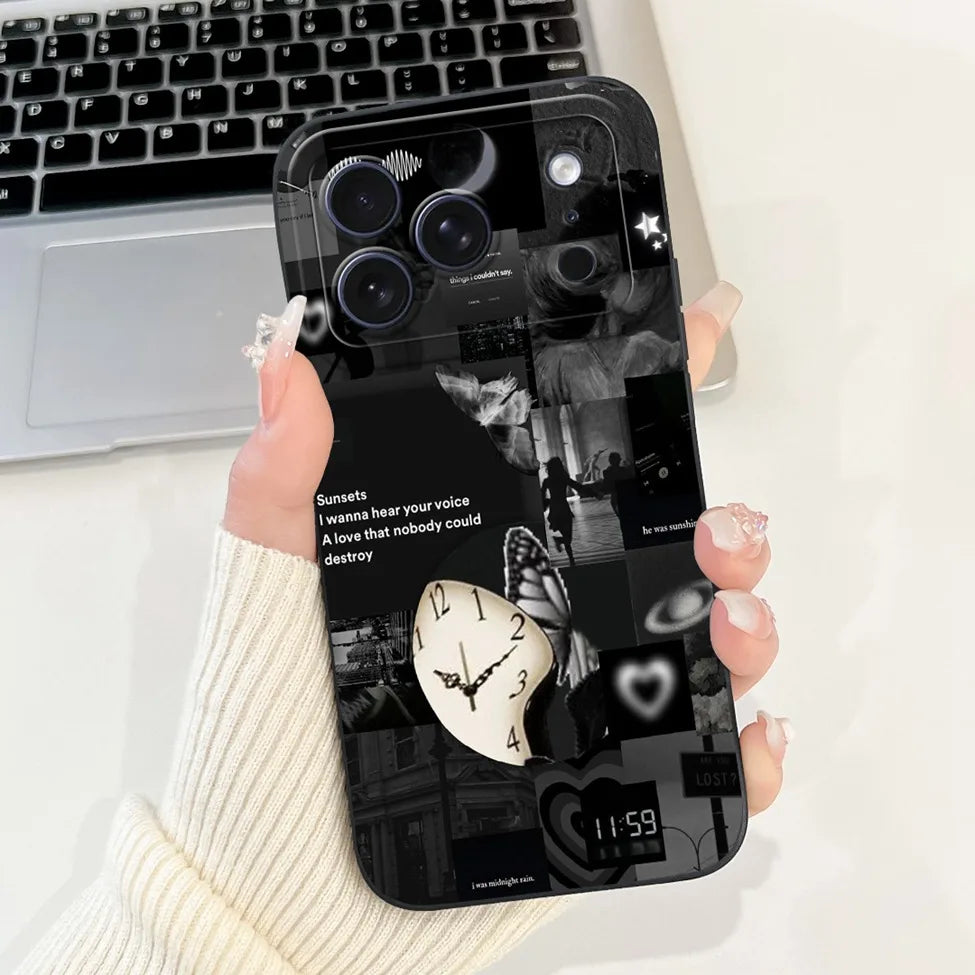 For iPhone 17 Pro Case Silicone Luxury Flowers Cute Kawaii Funny Painted Cover For iP 17 Pro Phone Case A3256 A3522 A3523 A3524