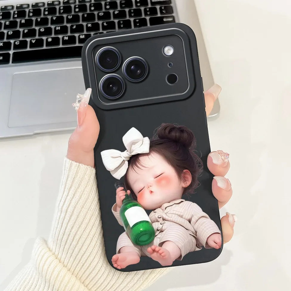 For iPhone 17 Pro Case Silicone Luxury Flowers Cute Kawaii Funny Painted Cover For iP 17 Pro Phone Case A3256 A3522 A3523 A3524