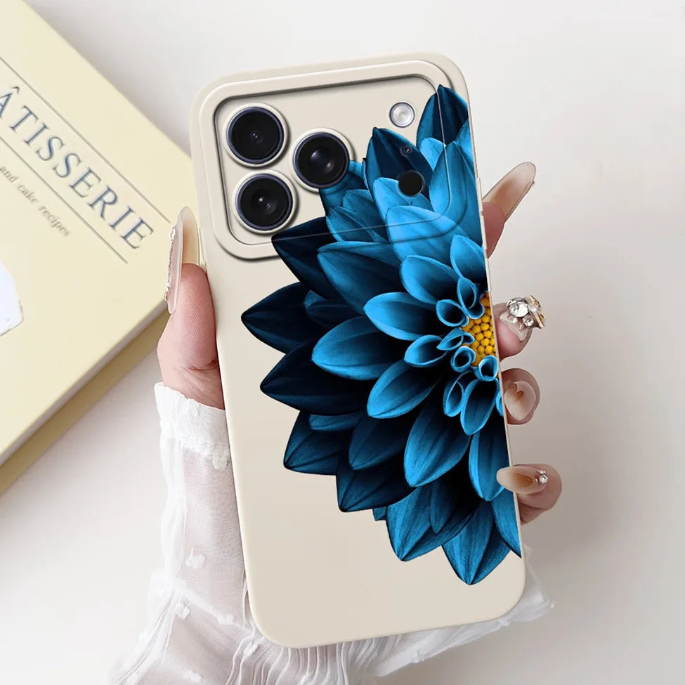 For iPhone 17 Pro Case Silicone Luxury Flowers Cute Kawaii Funny Painted Cover For iP 17 Pro Phone Case A3256 A3522 A3523 A3524